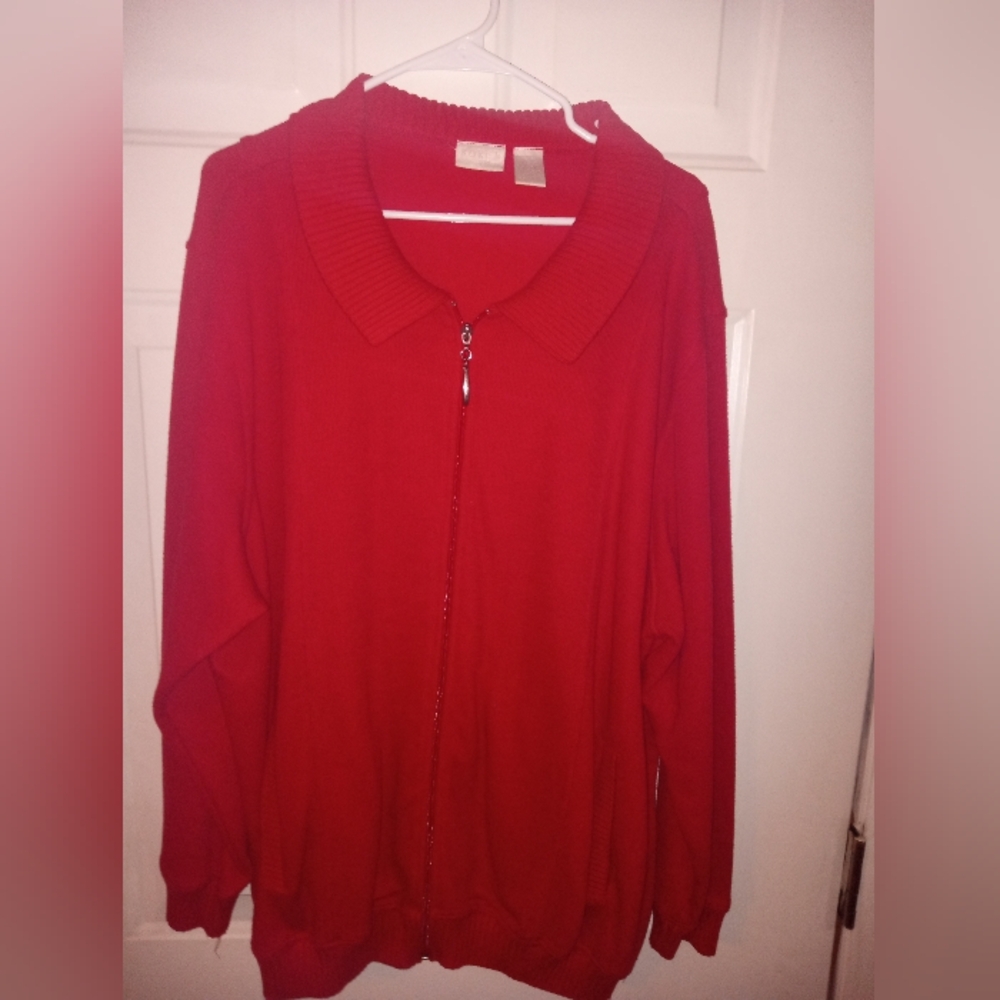 Koret K-Wear Red Zippered Cardigan/Jacket Warm/Thick 2X ♥️